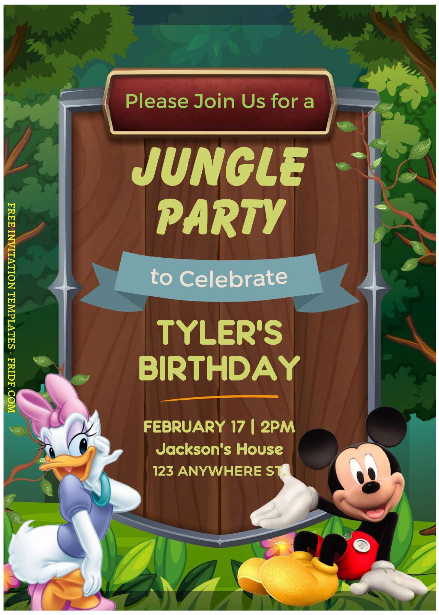 (Free Editable PDF) Mickey Mouse Kids Birthday Invitation Templates ...