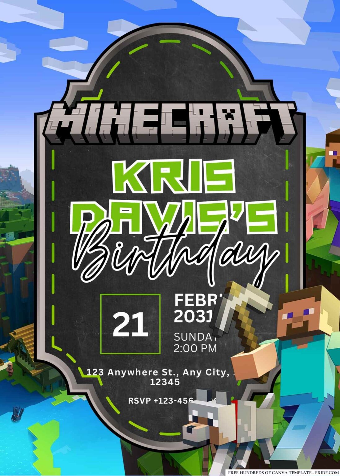 Minecraft Invitation 20+ Minecraft Birthday Invitation Templates - fridf. free pdf invitations