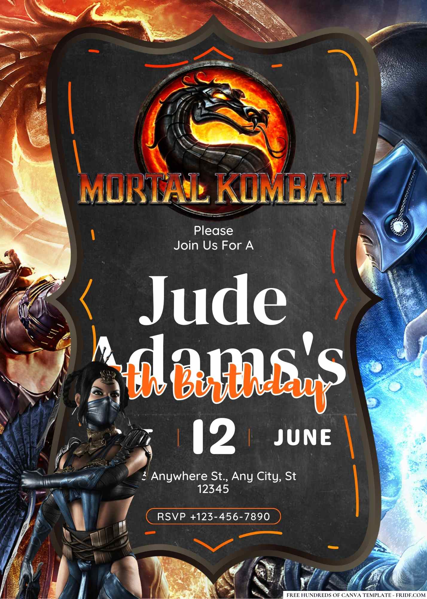 20+ Mortal Kombat Birthday Invitation Templates - fridf. free pdf