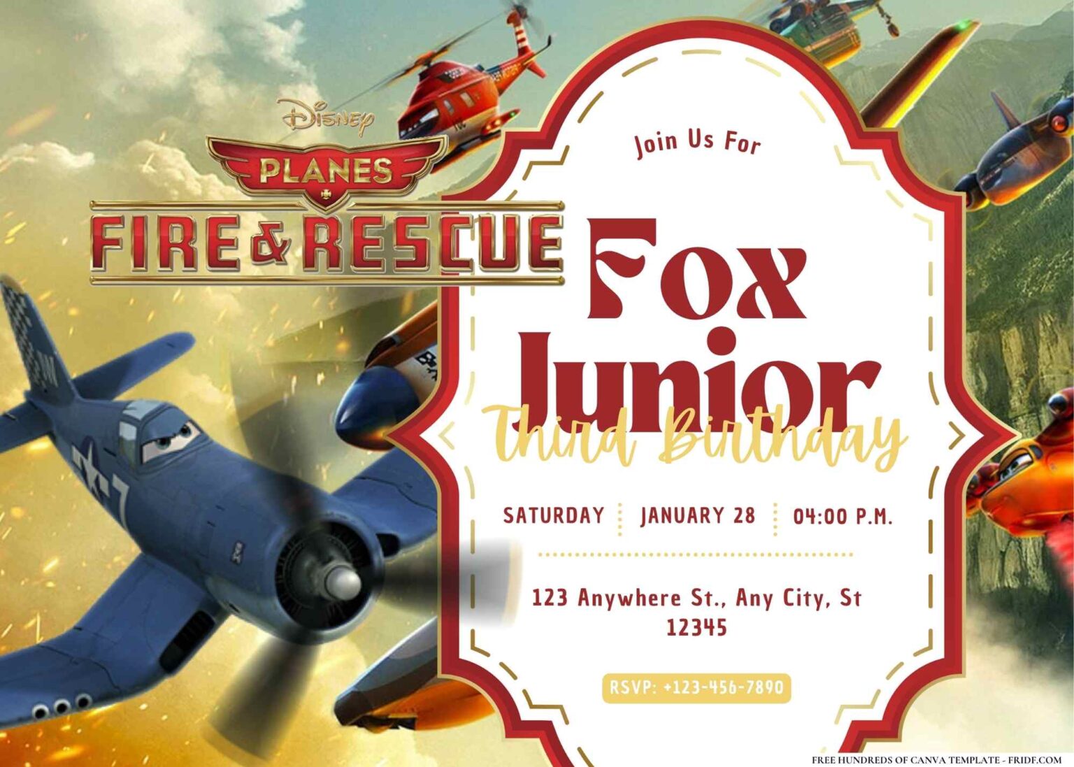 Fire Rescue Invitations 16+ Planes Fire & Rescue Birthday Invitation Templates - fridf. free ...
