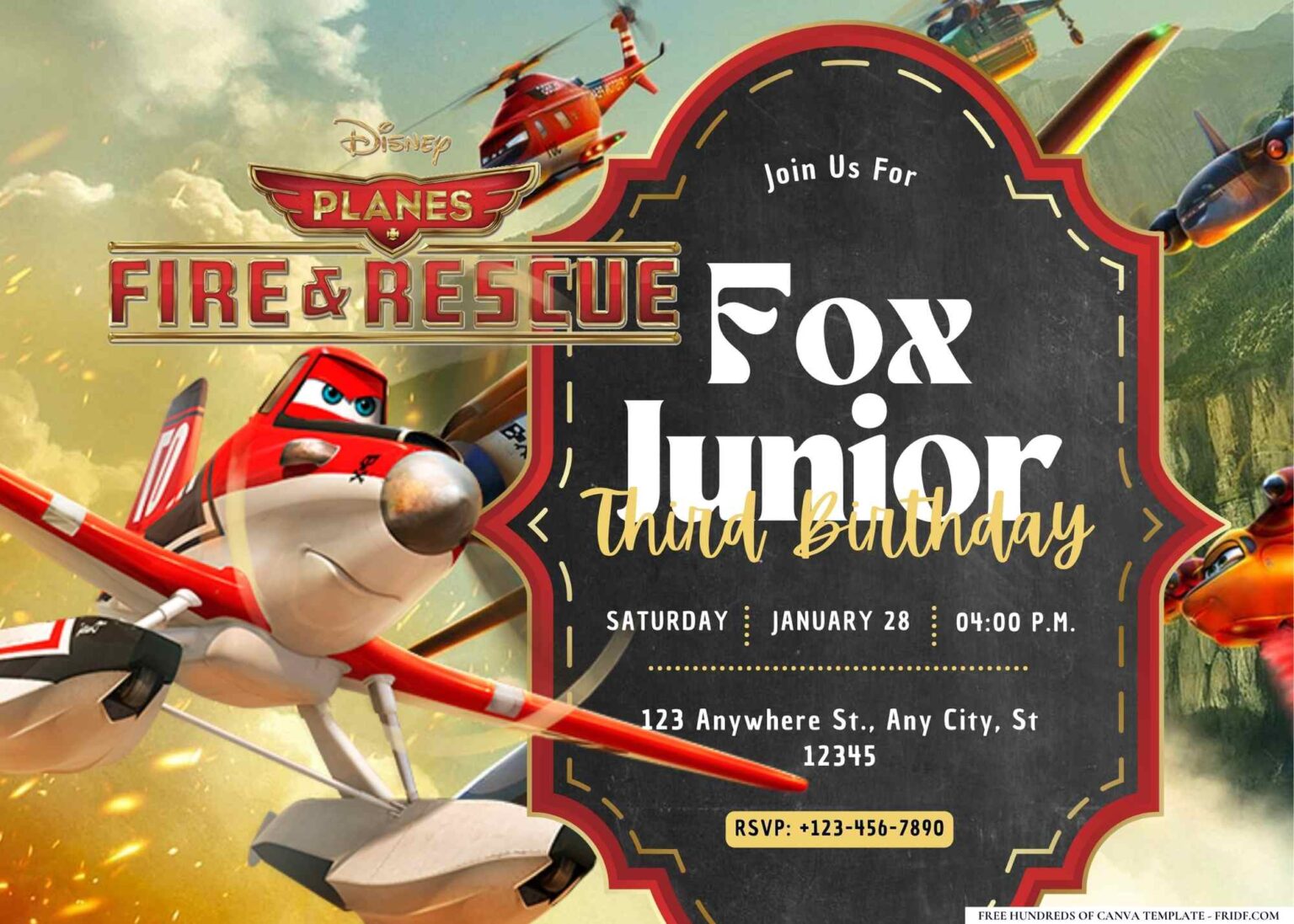 Fire Rescue Invitations 16+ Planes Fire & Rescue Birthday Invitation Templates - fridf. free ...