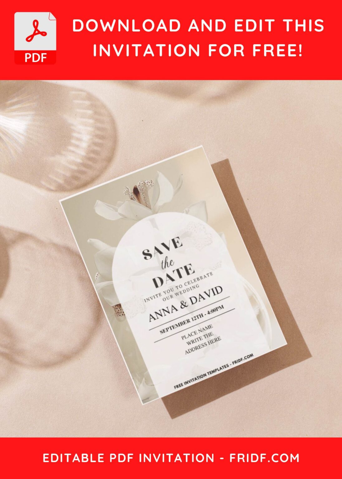 Editable Pdf Invitations (Easily Edit PDF Invitation) Classy White Orchid Wedding Invitation ...