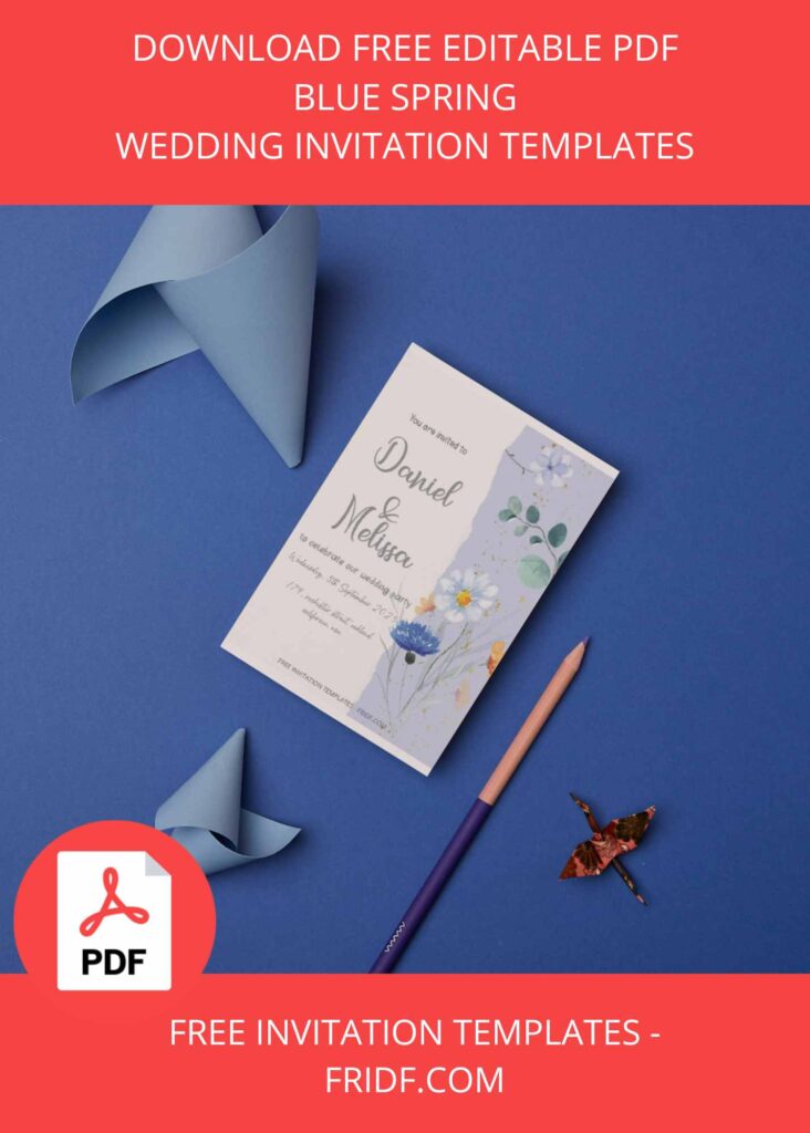Spring Invitation Paper FREE PDF Invitation - Blue Spring Wedding Invitation Templates - fridf ...