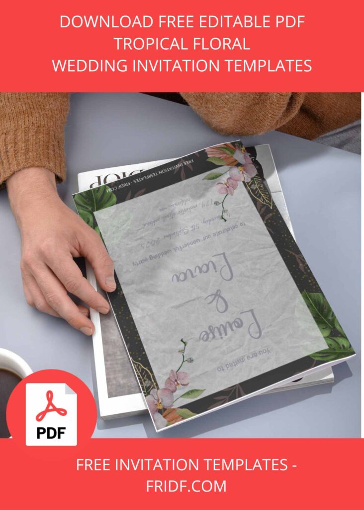 FREE PDF Invitation - Tropical Floral Wedding Invitation Templates ...