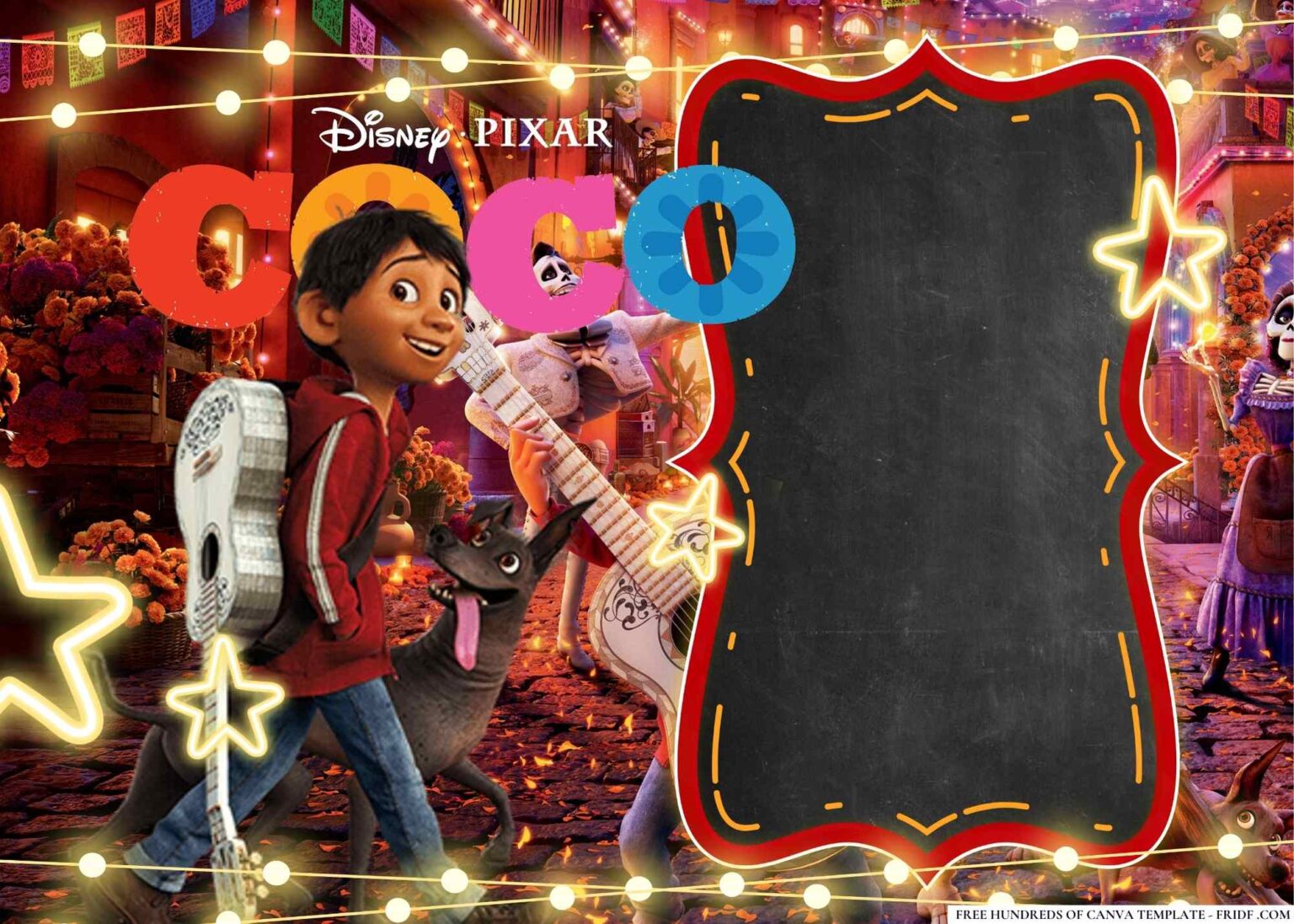 FREE Editable Disney Coco Birthday Invitations