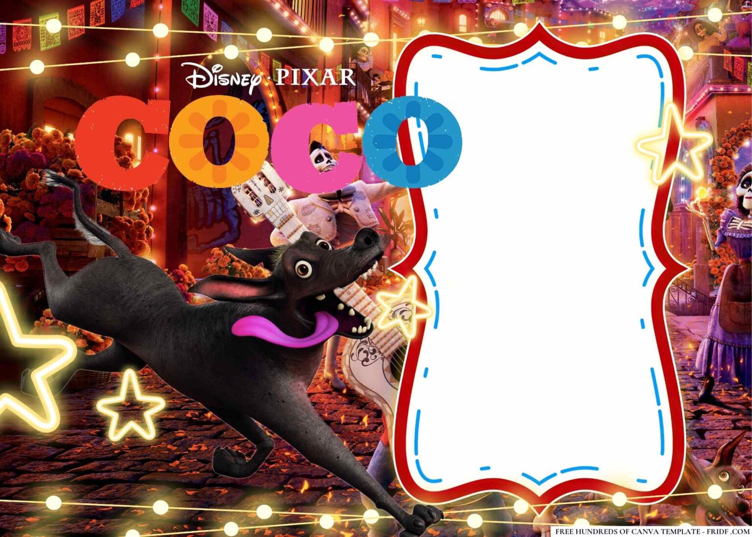 FREE Editable Disney Coco Birthday Invitations