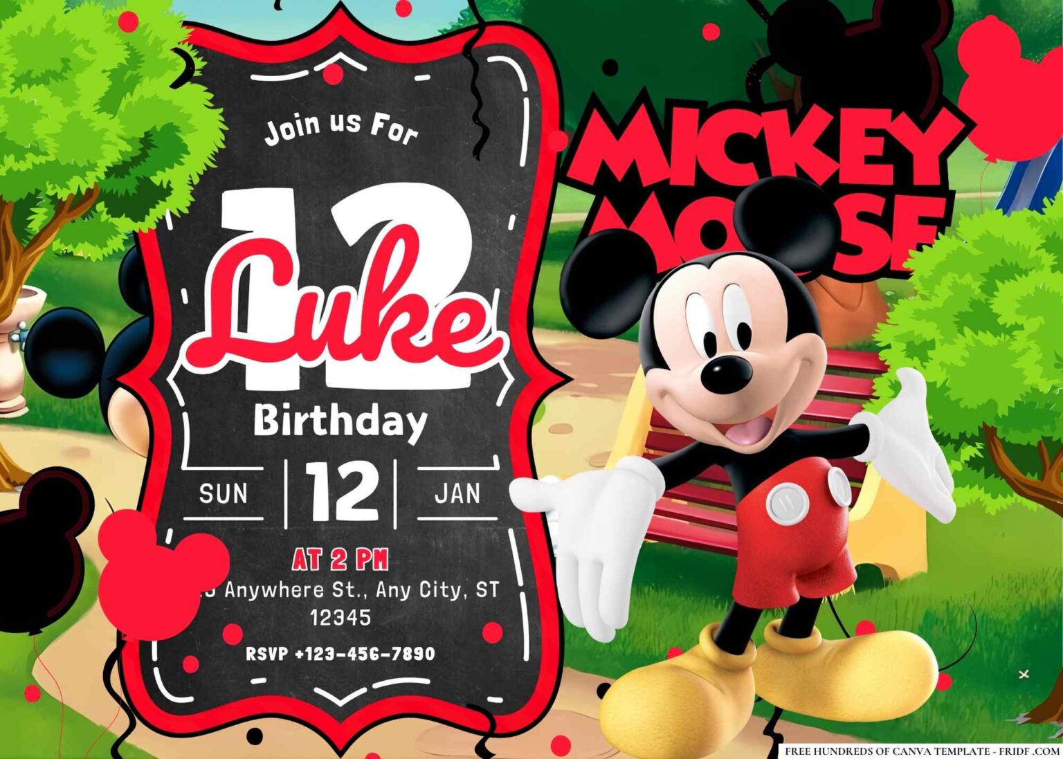 FREE Editable Mickey Mouse Birthday Invitations - fridf. free pdf ...