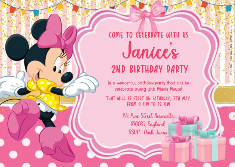 ( FREE Editable PDF ) Pinkie Minnie Mouse Birthday Invitation Templates ...