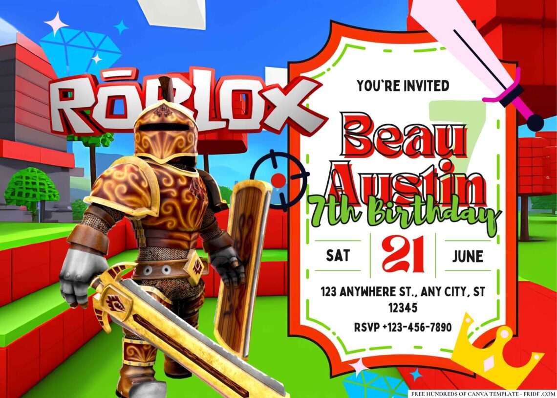 Roblox Birthday: FREE Template Planner & Canva Invitations - fridf ...