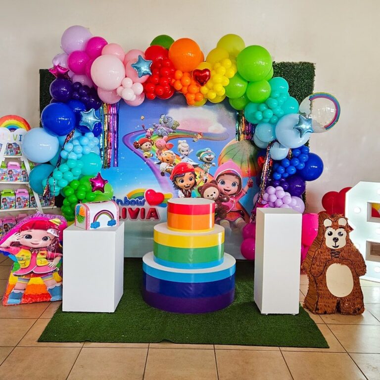 Rainbow Ruby And Choco Birthday Invitation | Editable Canva - fridf ...