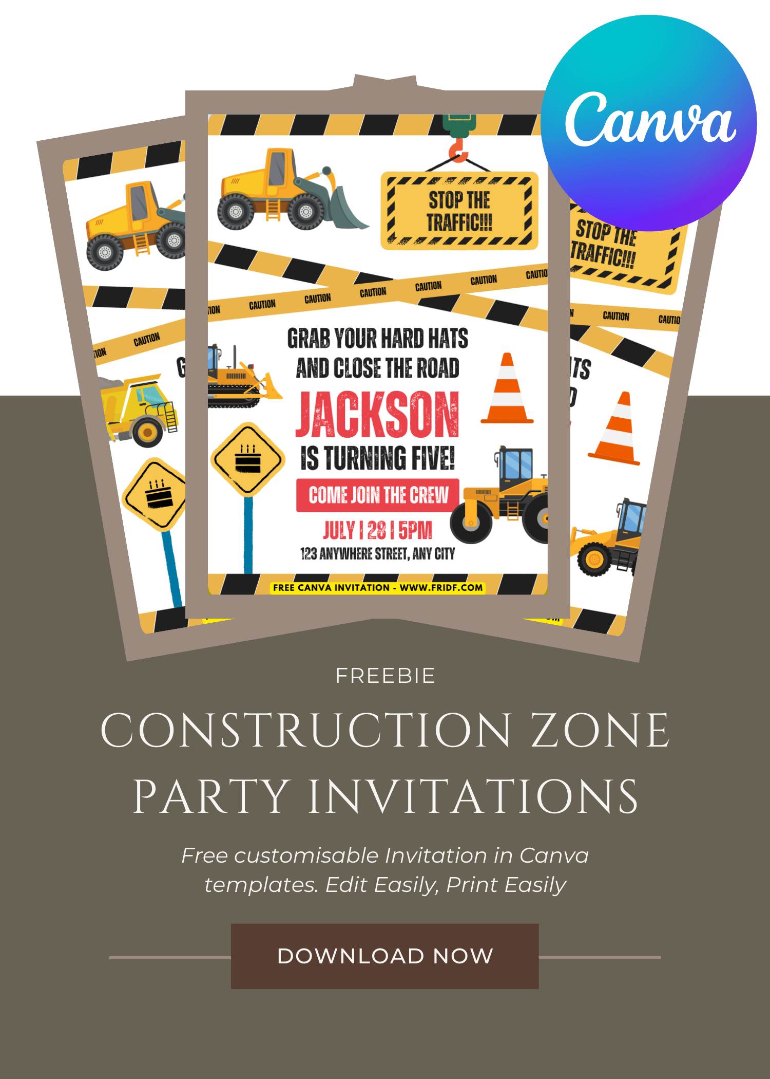 FREE Under Construction Invitation Template - fridf. free pdf invitations