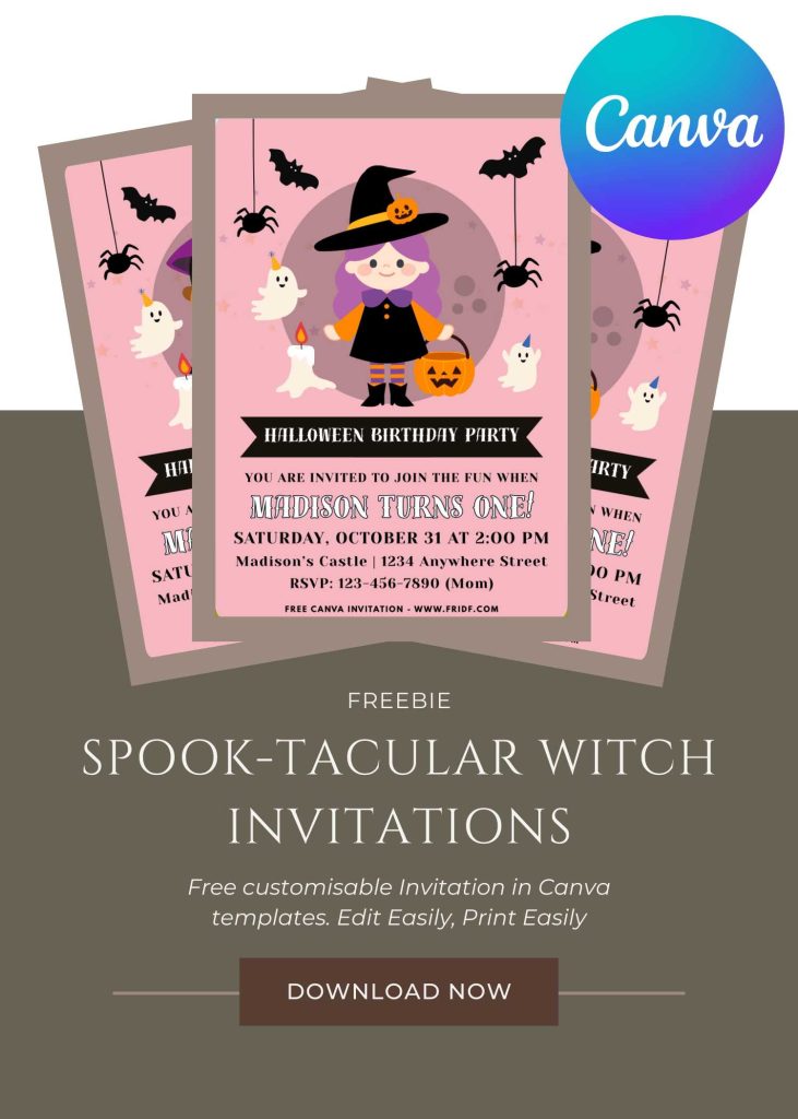 Witch Invite FREE Adorable Chibi Little Witch Invitation Template - fridf. free pdf ...