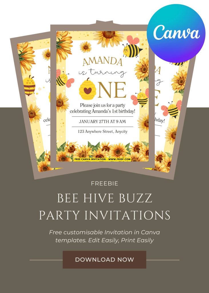 FREE BEE-TIFUL Honey Bee Invitation Template - fridf. free pdf invitations