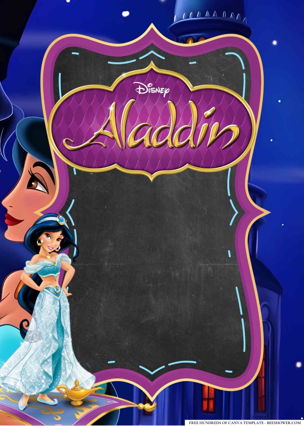 20+ Aladdin (Jasmine) Baby Shower Invitation Templates - Beeshower