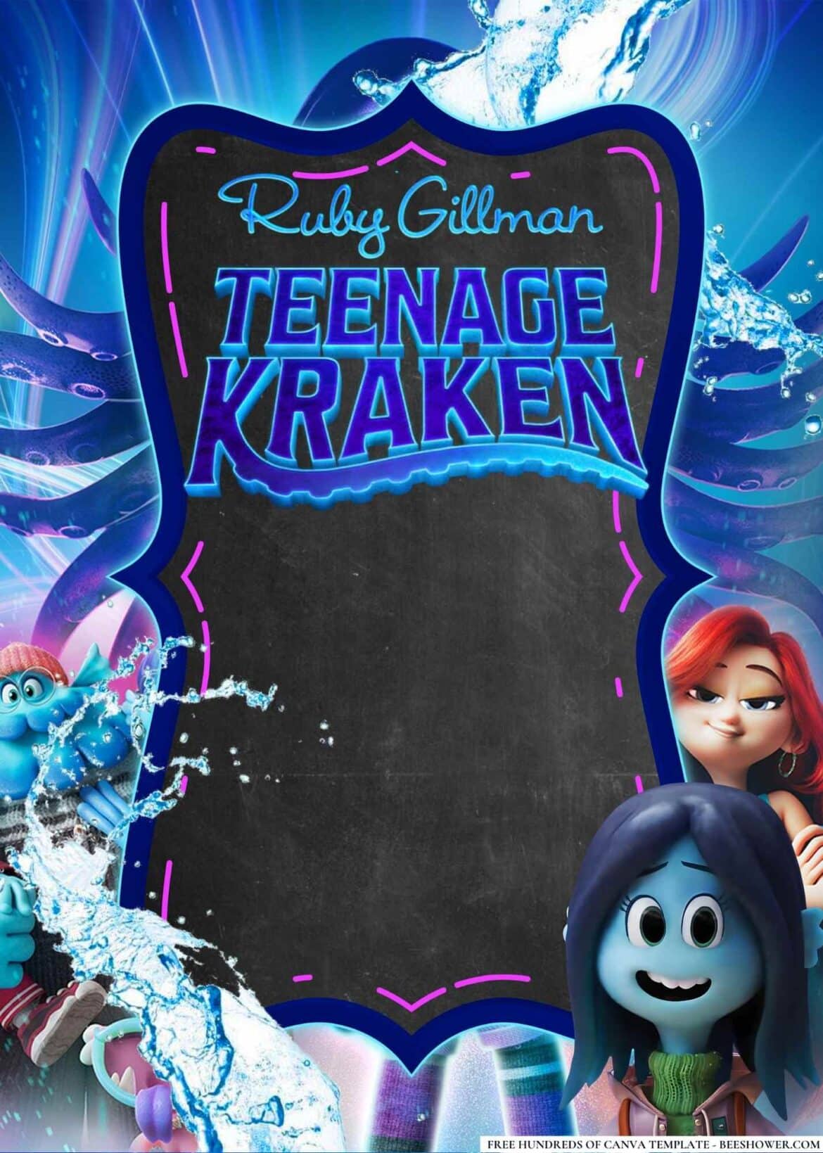 FREE Download Teenage Kraken Baby Shower Invitations - Beeshower