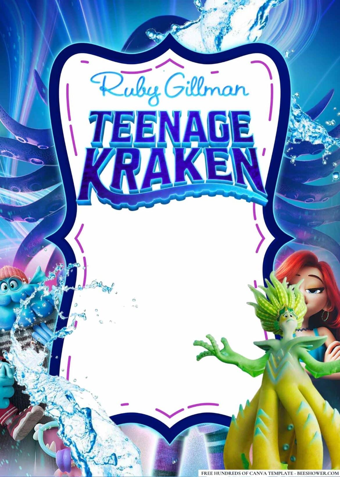 FREE Download Teenage Kraken Baby Shower Invitations - Beeshower