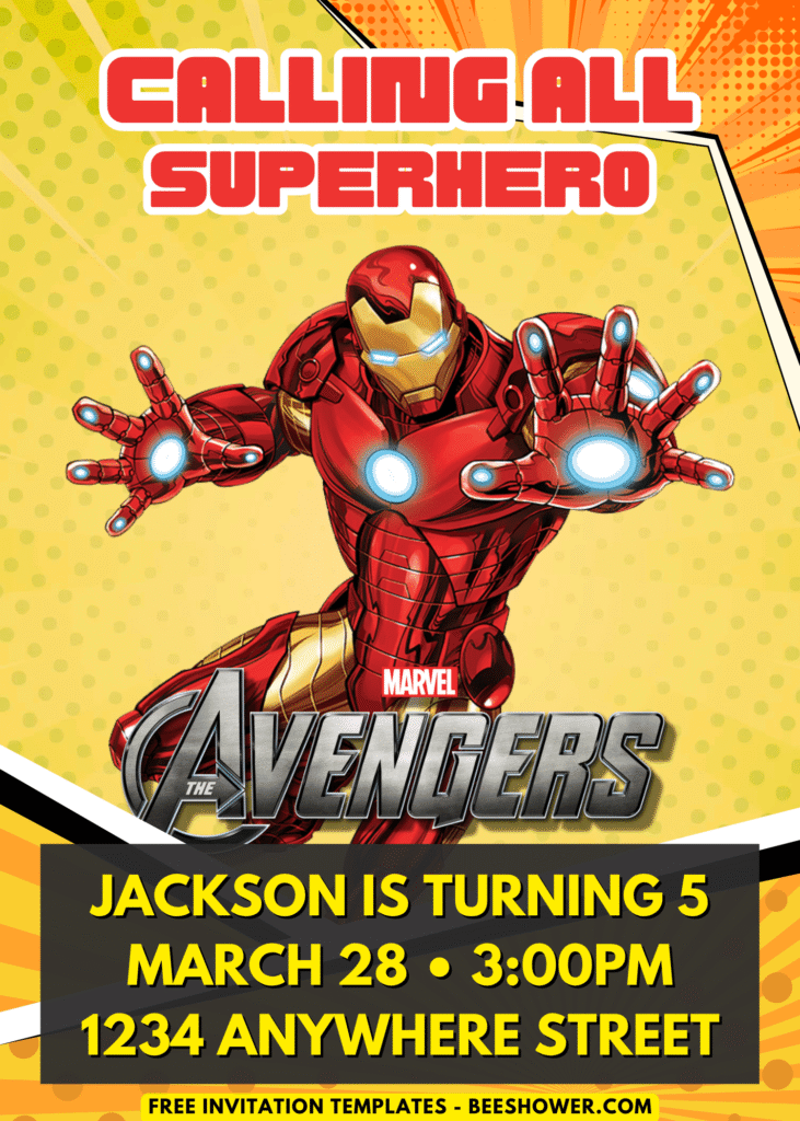 Avengers Superhero Birthday Invitation | Editable Canva Template ...