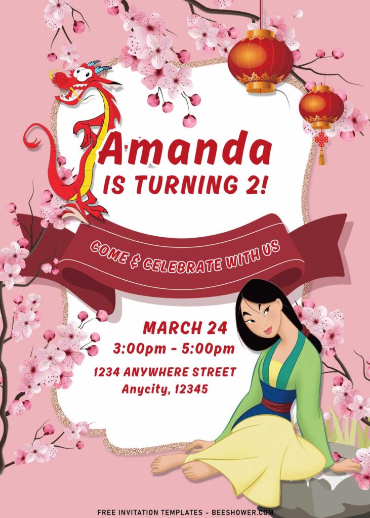Free Editable Disney Mulan Cherry Blossom Birthday Invitation – Personalize in

<br></p></div></div><div class=