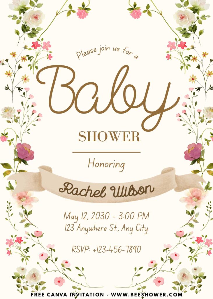 Blossoms & Baby Smiles Invitation
