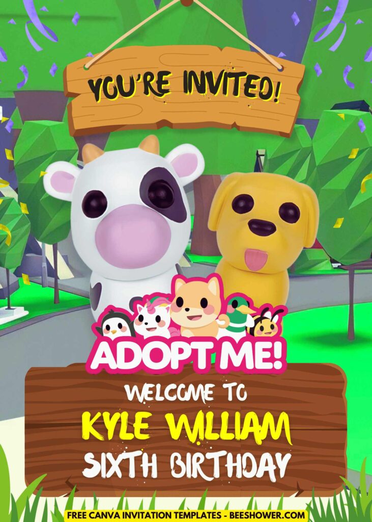 FREE Roblox - Jungle Adopt Me Invitation Templates - Beeshower