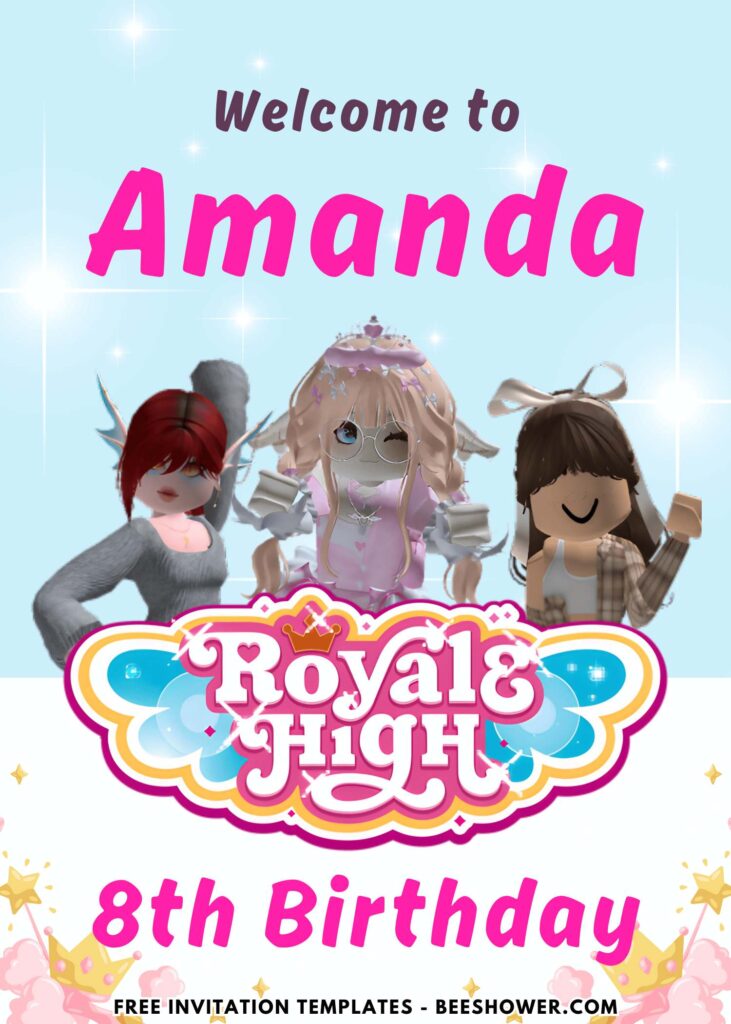 Free Editable 
<br>Match:  Roblox
<br>After:   Royale High Cheerleader Party Welcome Sign | Canva Template